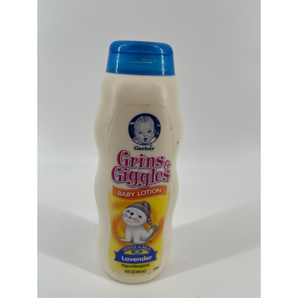 Rare Discontinued Gerber Grins & Giggles Baby Lotion 15oz Lavender New Old Stock